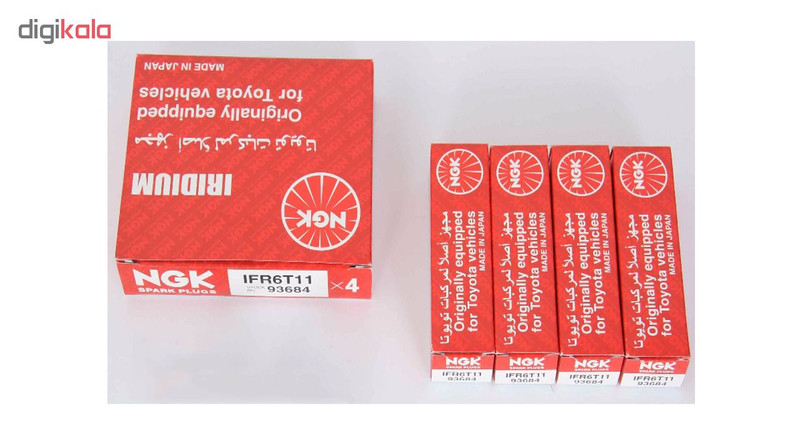 شمع خودرو ان جی کی مدل IFR6T-11 93684 پایه کوتاه سوزنی ایریدیوم بسته 4 عددی
