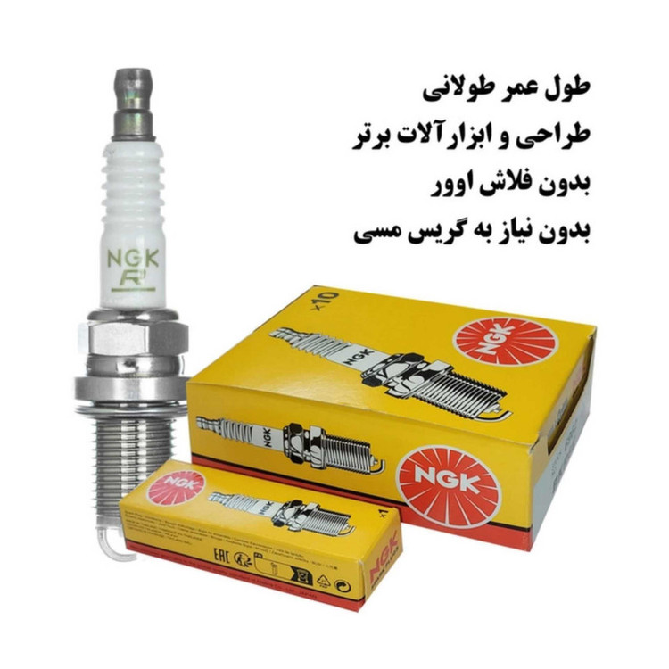 شمع خودرو ان جی کی مدل BKR6E پایه کوتاه مناسب برای تیبا و ساینا بسته 4 عددی