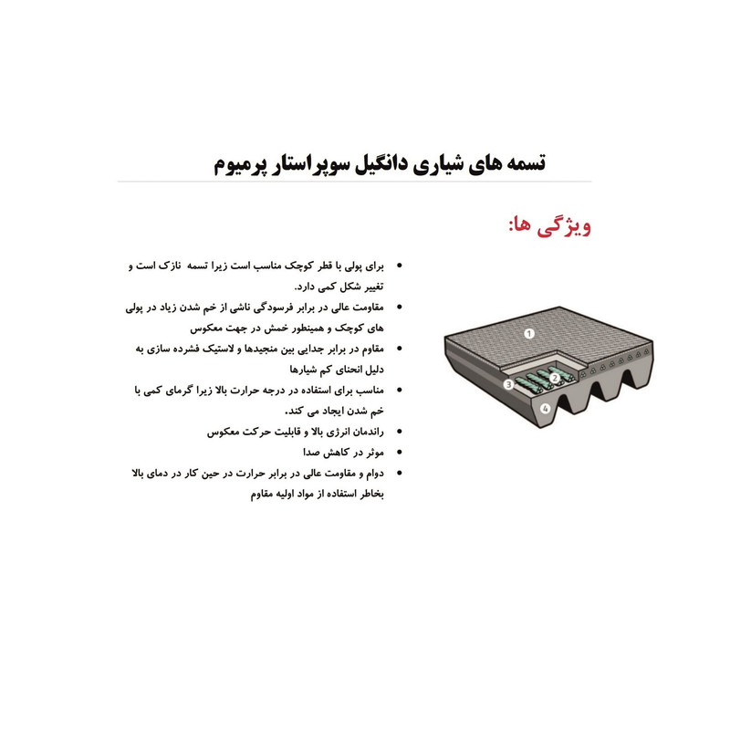 تسمه دینام دانگیل مدل 6PK1665 مناسب برای پژو 405